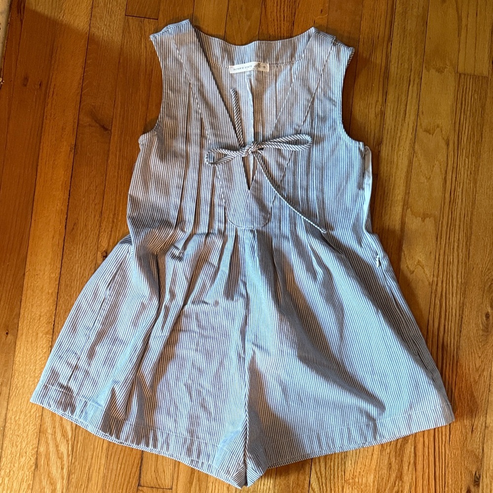 Altar'd State Blue and White Striped Romper